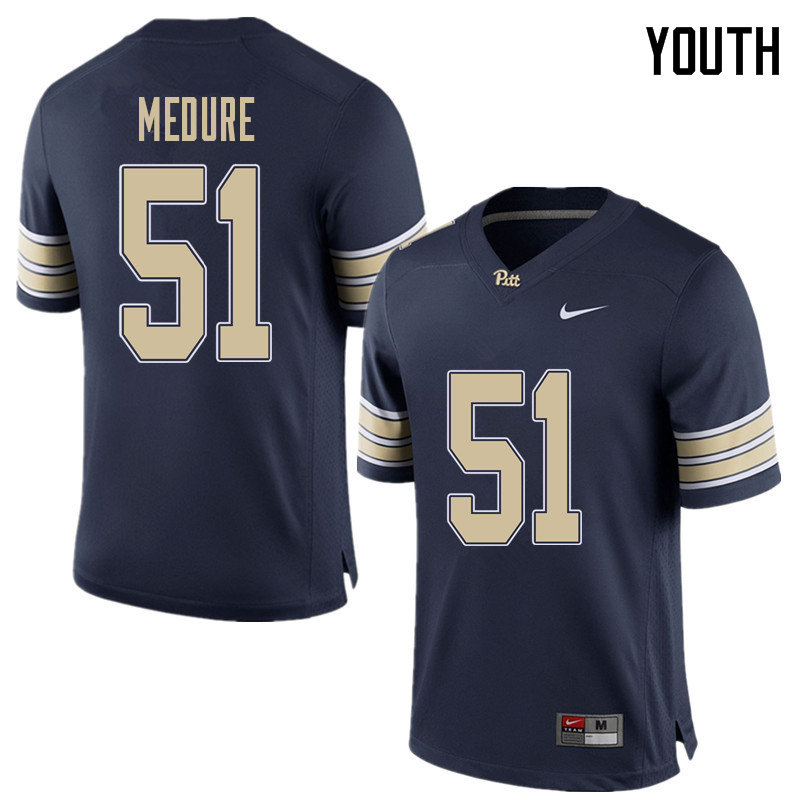 Youth #51 Jim Medure Pittsburgh Panthers College Football Jerseys Sale-Home Blue